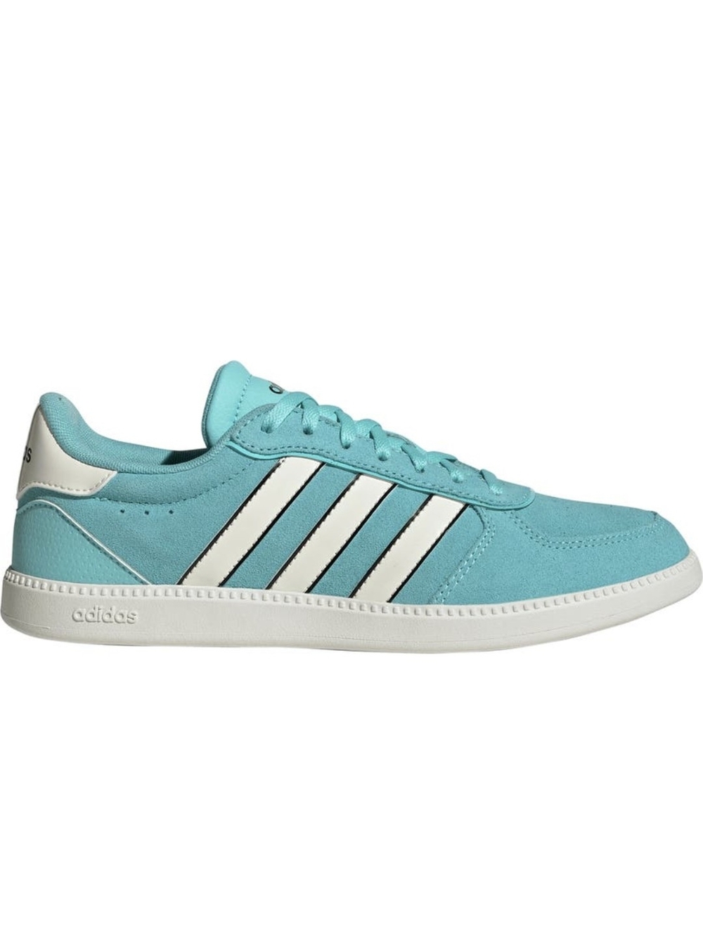adidas Women's Breaknet Sleek Teal Suede Low-Top Sneakers with White Stripes